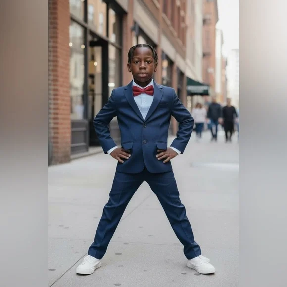 Calvin Klein Boys Size 4 Navy Blue Suit - Picture 1 of 6